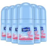 Suave Powder Roll-On Deodorant bottle shown for all-day protection and fresh scent.