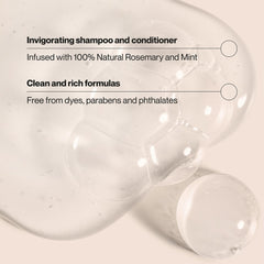 Close-up of shampoo lather featuring Suave Rosemary Mint for purifying scalp cleansing.