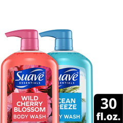 Suave Wild Cherry Blossom bubbles close up for pampered bath time