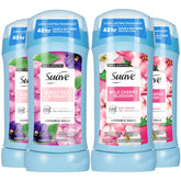 Suave Wild Cherry Blossom pack-front shows talc-free invisible deodorant for daily wear