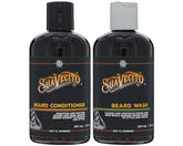 Suavecito Beard Wash bottle close-up shows a rich lather for clean, manageable facial hair.