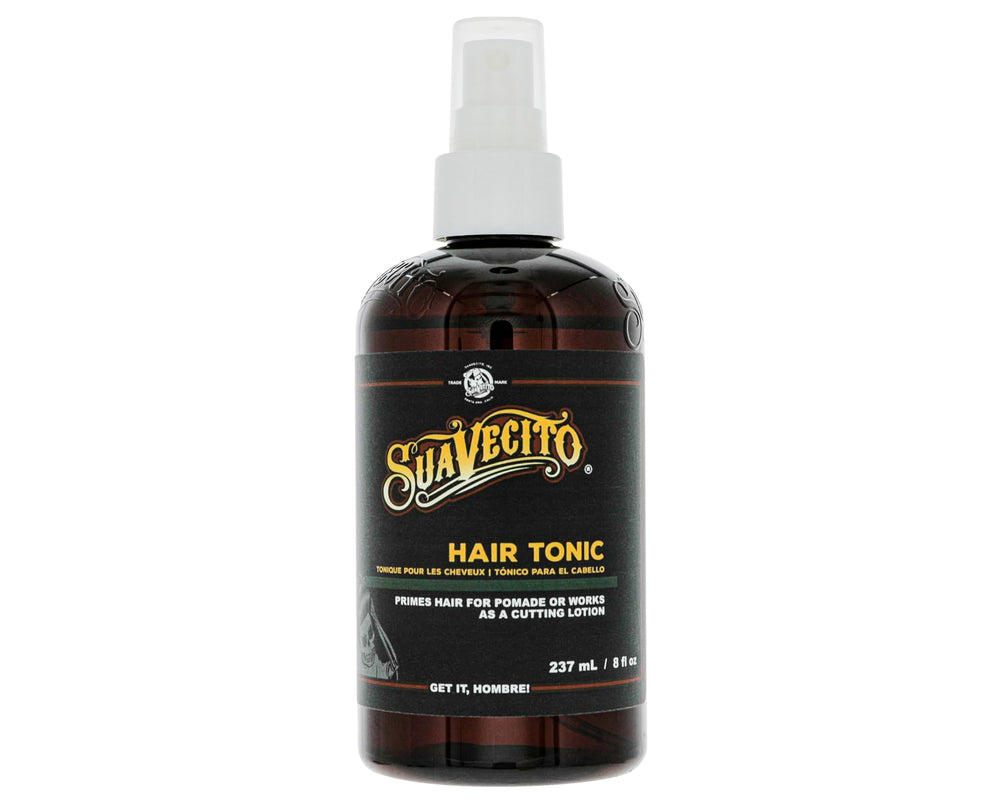 Suavecito Hair Tonic 8oz bottle for refined, resilient hair styling