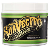 Suavecito Matte Pomade bottle shows shine-free hold for versatile all-day styling