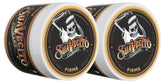 Suavecito Pomade Firme Hold jar closeup showing strong hold for all-day style.