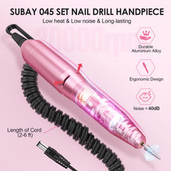 SUBAY aluminum alloy nail drill with ventilation promotes cool, stable operation