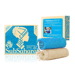 SubSahara authentic net sponge knots closeup highlighting exfoliation texture for all skin types.