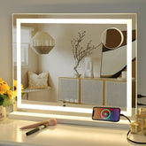 Sucedey vanity mirror with lights provides bright face illumination for precise makeup.