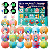 SudsyRoar Galaxy Bath Bombs 20-pack reveals space toys for imaginative bath time play.