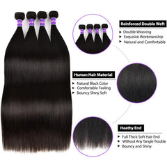 Sufeiya Hair straight bundles weft close-up—one-direction cuticle for smooth, tangle-free styling.