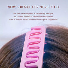 Sufiibtly texture comb close-up demonstrates wide-tooth design for volumizing hair