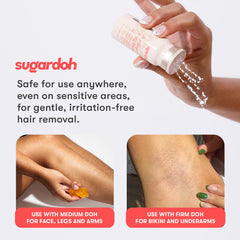 Sugardoh Pre-Wax Powder ingredients blend shows natural kaolin and grains for skin-friendly prep.