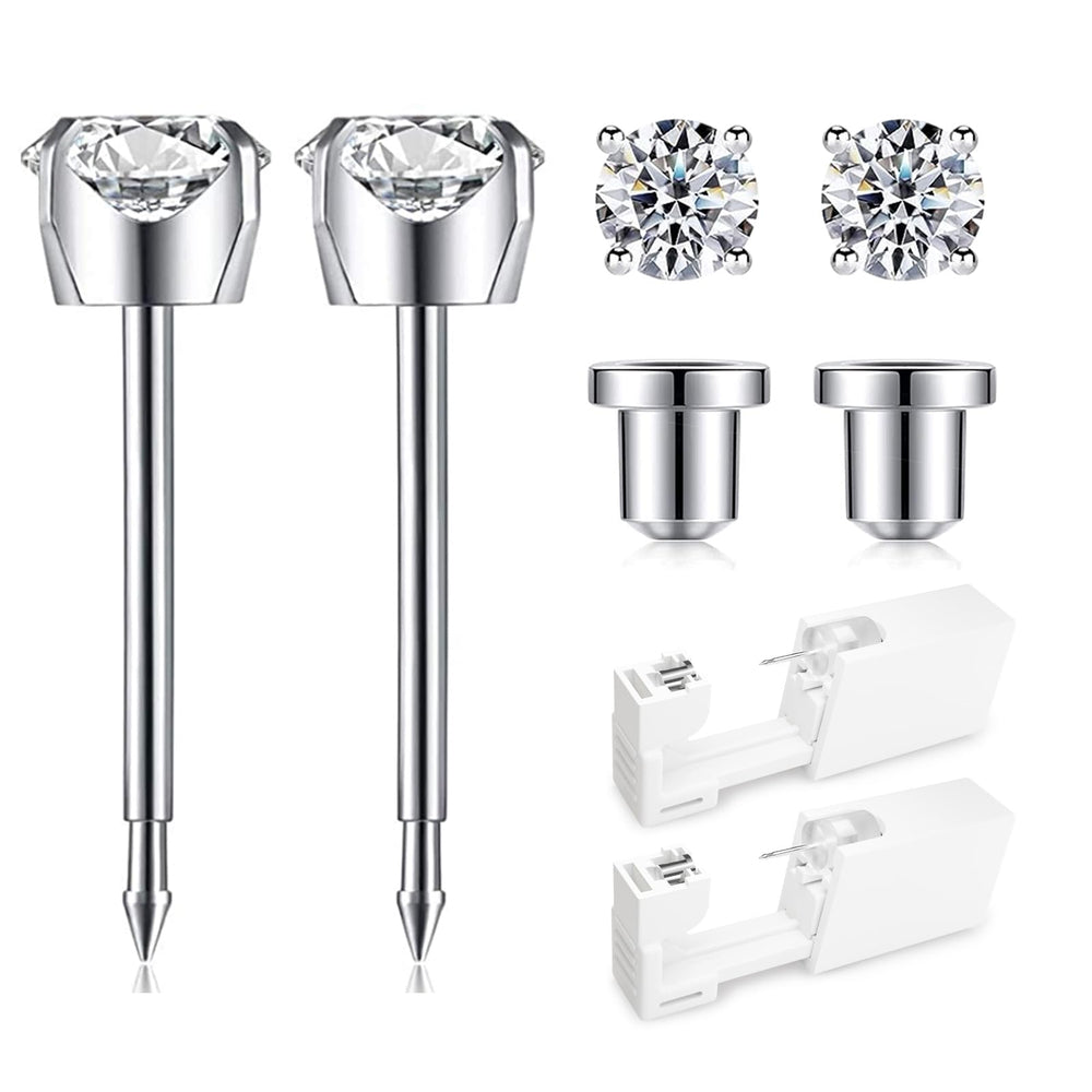 SugarTang ear piercing kit gun in hand for precise at-home lobe piercing.