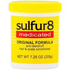 Sulfur-8 Original Conditioner jar opened for straightforward scalp application.
