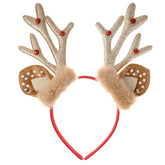 SUMERSHA Christmas Reindeer Antlers Headband with bells adds festive sparkle for holiday parties.
