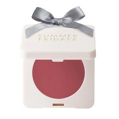Summer Fridays Blush Butter Balm packaging closeup for travel-friendly hydration and color