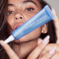 Summer Fridays Jet Lag Overnight Eye Serum dropper enables precise pea-size application and moisture.