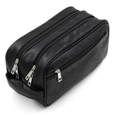 Sumnacon Toiletry Bag front view in black showing classic travel-ready design and organization