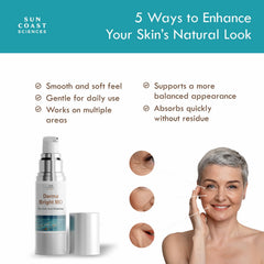 Sun Coast Sciences Dark-spot serum closeup highlights lightweight glide-on texture for daily use.