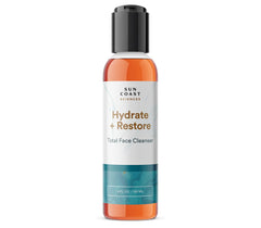 SUN COAST SCIENCES Hydrate Restore bottle showing a hydrating cleanser for all skin types.