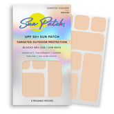 Sun Patch Sunkiss under-eye patch closeup, lightweight silicone protection for outdoor days.