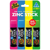 Sun Zapper zinc oxide sunscreen stick pink for all-day sun protection on sensitive skin.