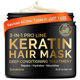 Sunatoria Keratin Hair Mask packaging designed for deep conditioning and everyday use.