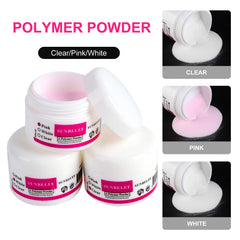SUNBELEE glitter acrylic powder collection offers diverse sparkle options for at-home nail art