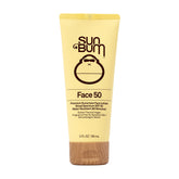 Sun Bum Original SPF50 face lotion packaging shown for fragrance-free daily sun protection.