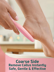 Sunivaca ergonomic foot file pink features enlarged surface for easier control.