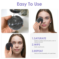 SUNLAND round makeup remover pad 3.15-inch fits facial contours for efficient cleansing.