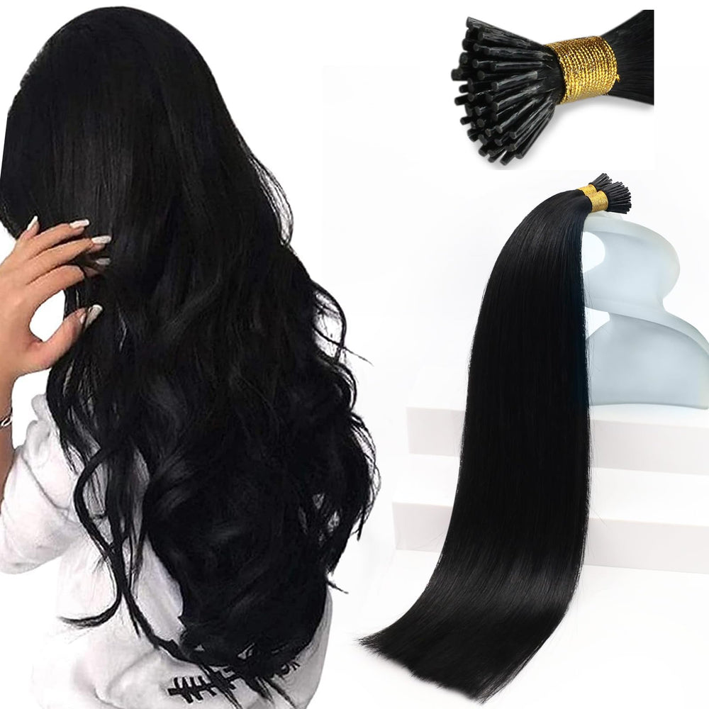 Sunny Hair 22inch itip extensions closeup beads showing secure bond for long wear.