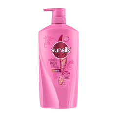 Sunsilk Lusciously Thick & Long bottle front showing packaging for voluminous hair