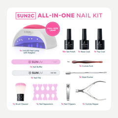 SUNUV SUN2C nail lamp with 33 LEDs for quick, even curing.