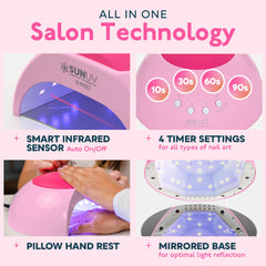 SUNUV SUN2C pink lamp with auto-sensor activation for hands-free curing.