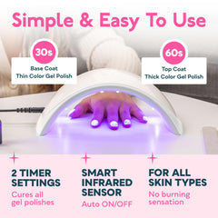 SUNUV SUN9C white automatic sensor in action speeds DIY manicures.