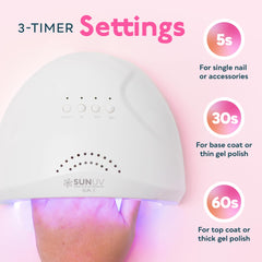 SUNUV UV LED Nail Lamp top view emphasizes even light for uniform cures.