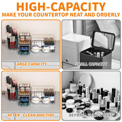 SuoXing clear acrylic makeup organizer features track-and-handle design for easy drawer access.