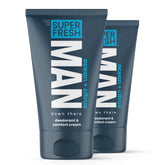 Super Fresh Co ball-deodorant-lotion-tube-front displays the aluminum-free hygiene cream for daily freshness.