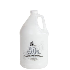 Super Star Creme Developer 50 Volume bottle enables precise hair coloring with gel consistency.