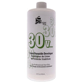 SUPER STAR stabilized cream peroxide developer bottle with gel consistency for precise color lift.