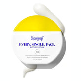 Supergoop! Every. Single. Face. Watery Lotion bottle with SPF 50 protection for daily sun defense.