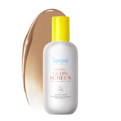 Supergoop Glowscreen Drops bottle shows radiant mineral SPF 40 finish