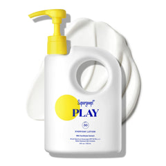 Supergoop! PLAY Everyday Lotion bottle offers lightweight SPF 50 for face and body.