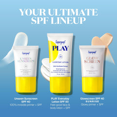 Supergoop Play Everyday Lotion close-up, fast-absorbing hydration for face and body.