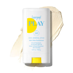 Supergoop! PLAY Mineral Stick cap showing portable sun protection on the go