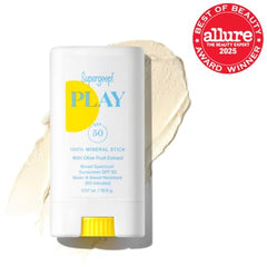 Supergoop! PLAY Mineral Stick twisted up for easy reapplication