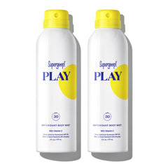 Supergoop! PLAY SPF30 Body Mist bottle provides lightweight sun protection.