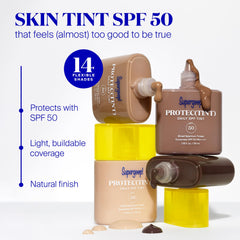 Supergoop! Protec(tint) application-fingers shows easy blending for a natural finish.