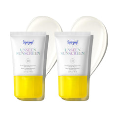 Supergoop! Unseen Sunscreen SPF 40 during application shows invisible protection and weightless feel.