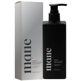 Superior Mane hair growth shampoo bottle promotes fuller-looking strands and scalp hydration.